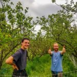 Ant and Sam in the orchard